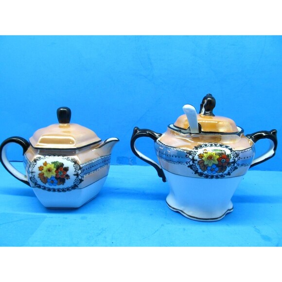 Noritake Morimura Hand Painted Sugar Bowl And Creamer Set - Picture 1 of 12